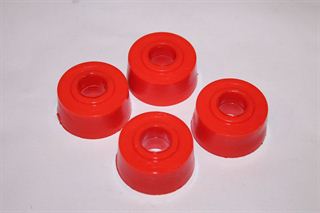 Details van Poly rubbers trekstang set rood